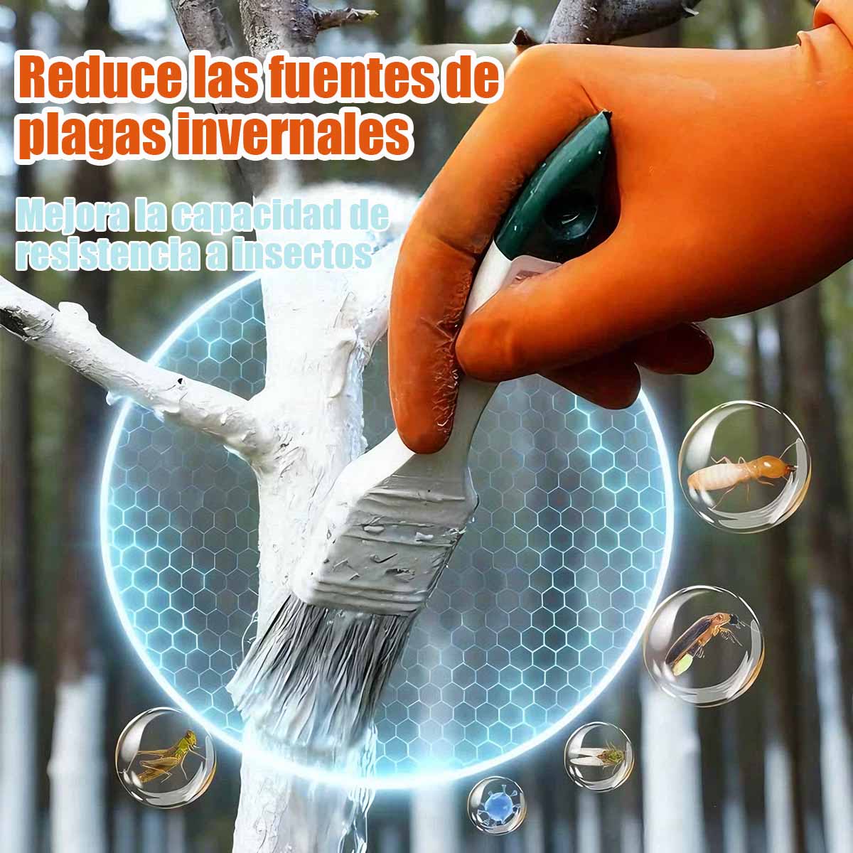 Revestimiento Blanco Protector para Árboles - Formula Ecológica de Alta Eficacia contra Plagas
