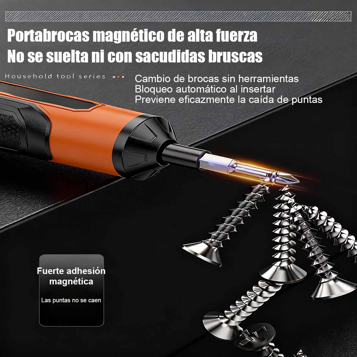 "Destornillador eléctrico recargable de litio, pequeño y portátil, kit de herramientas para casa, destornillador automático mini manual."