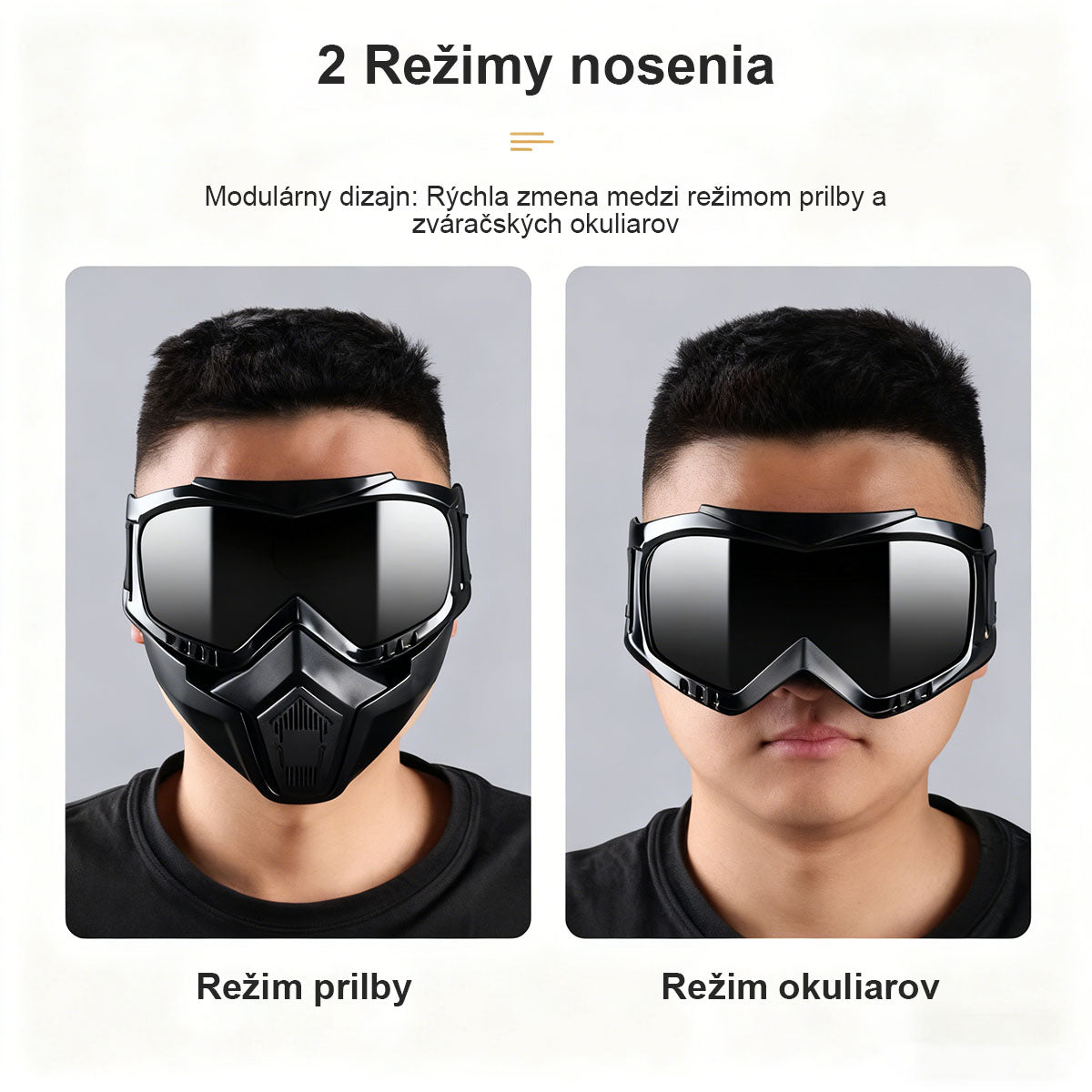 Automatická svetelná ochranná maska na celú tvár pre zváračov proti intenzívnemu svetlu a žiaru, oddelená dýchacia časť, priedušná a tepelne izolovaná, ochrana očí.