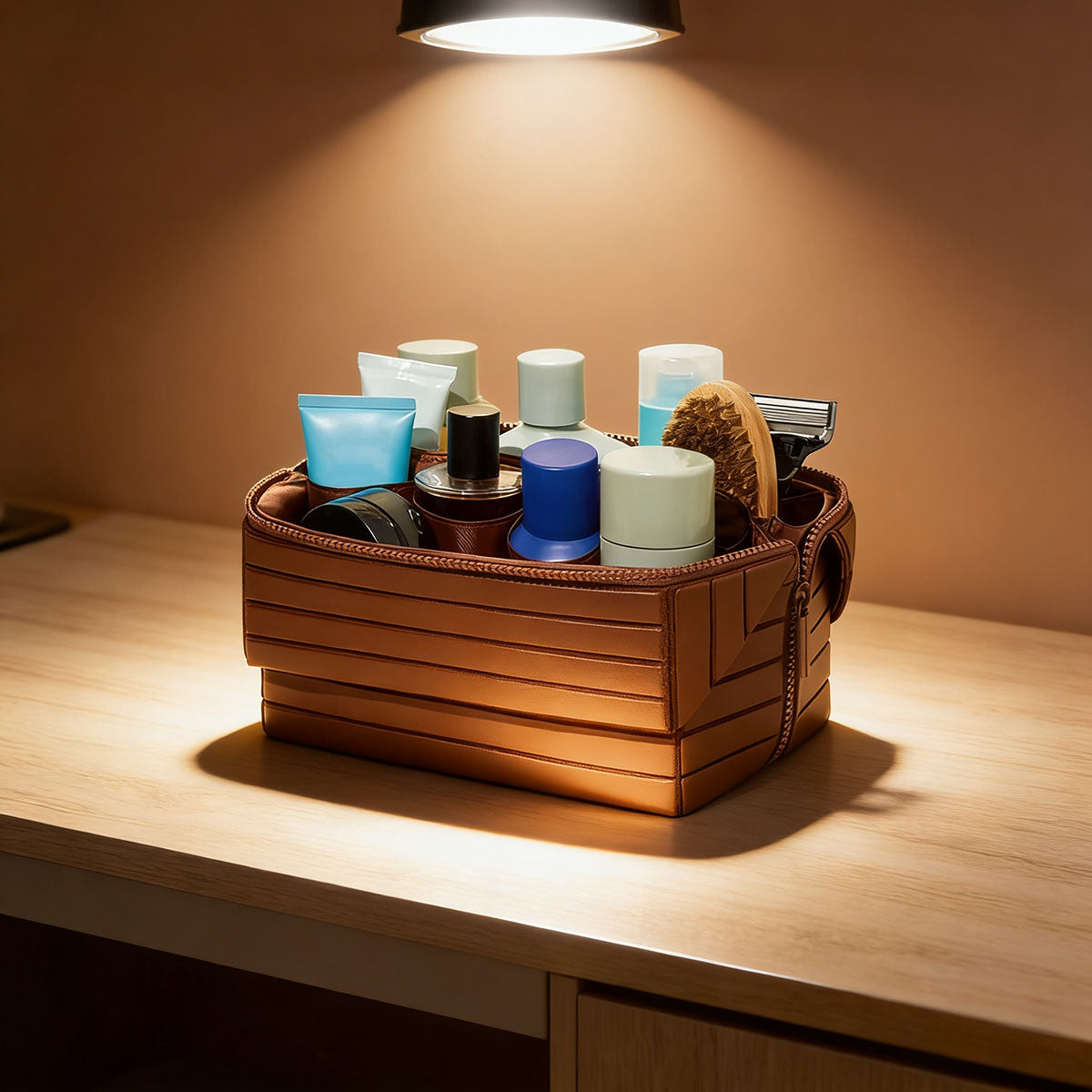 Nuevo neceser de viaje – Gran capacidad, con compartimentos para organizar productos de higiene, cosméticos y cuidados de la piel de forma práctica y ordenada. Ideal para llevar de viaje o para uso diario.