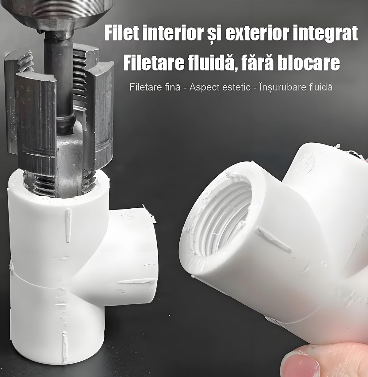 Mașină universală de filetat țevi, nouă, pentru interior și exterior, cu biți pentru mașină de găurit electrică