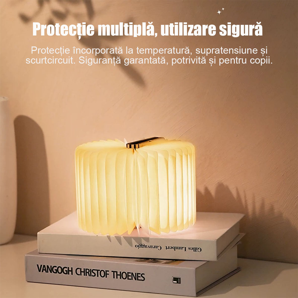 Lampă pliabilă în formă de carte din piele PU, cu 7 culori, lampă creativă pentru atmosferă în dormitor, cadou de zi de naștere, suvenir pentru sărbători și aniversări.