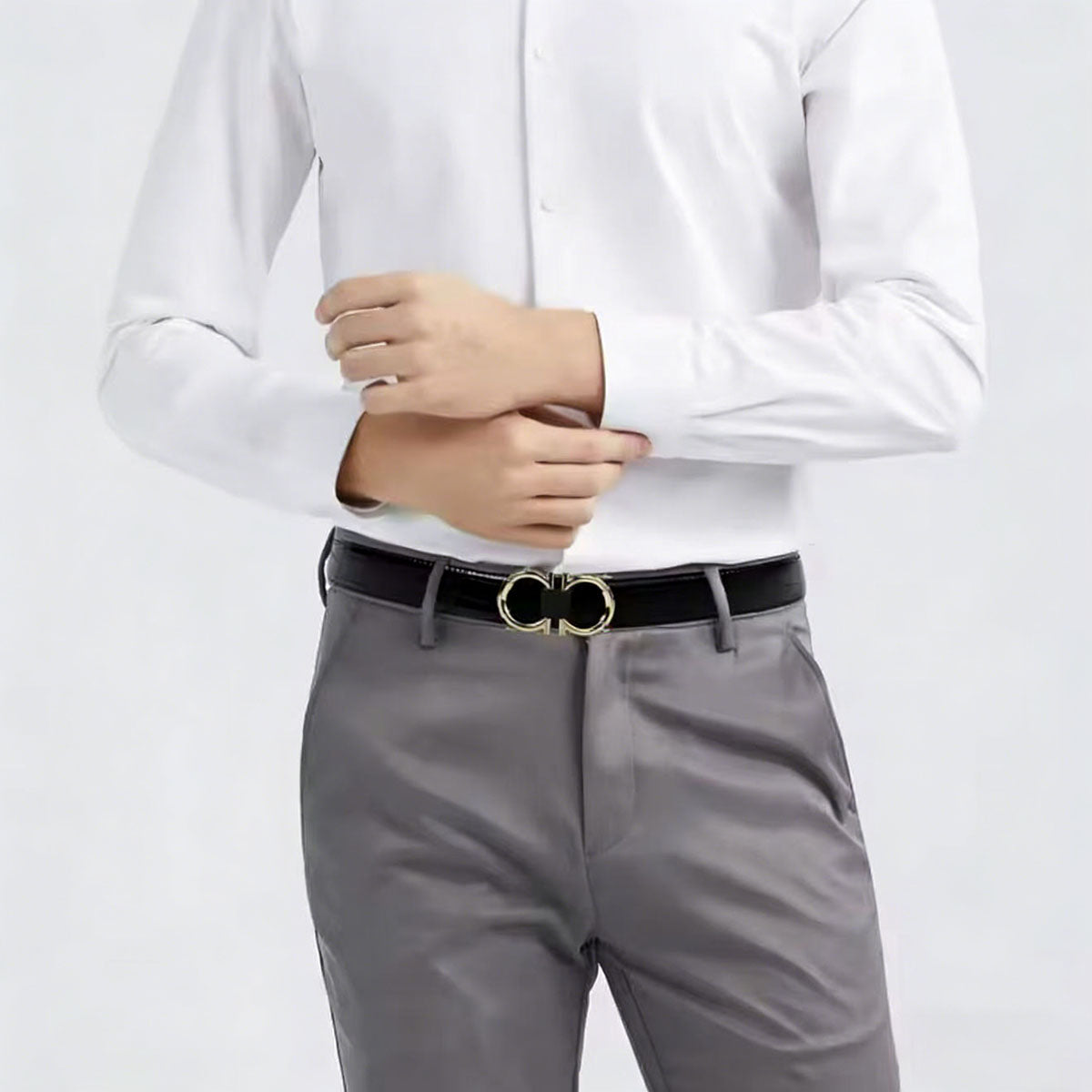 Curea de lux Fila, monogramă, model business pentru bărbați și casual pentru femei, cu cataramă automată