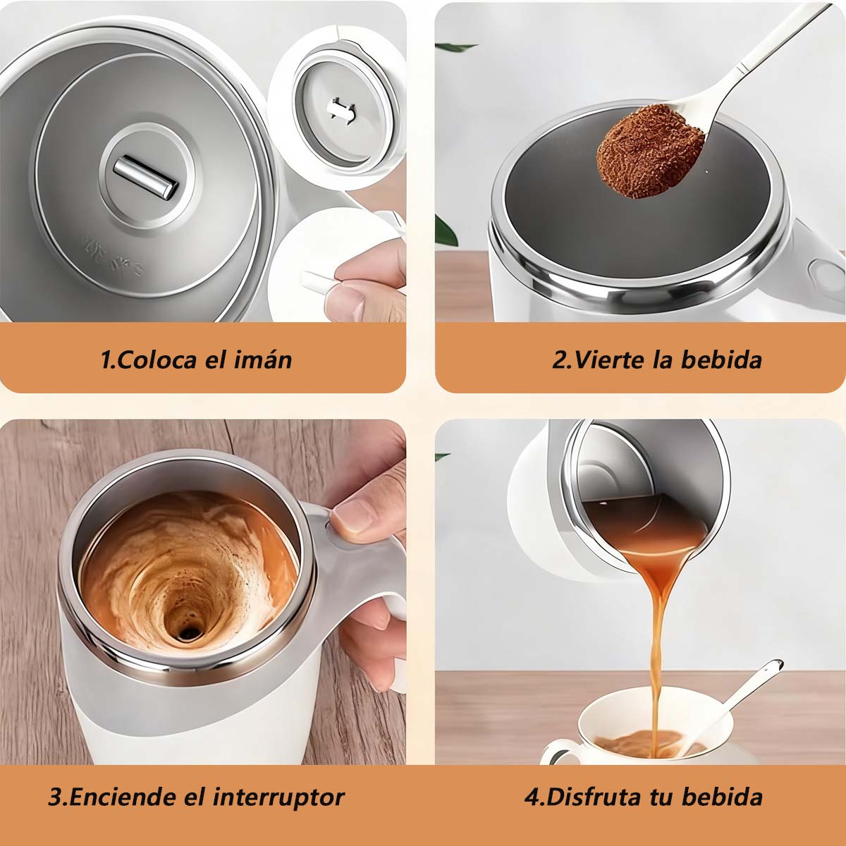 Taza de café automática para personas perezosas, taza de agitación por rotación magnética eléctrica, taza de leche estilo mágic, taza de café.