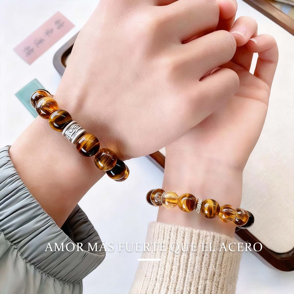 Colección de pulseras para parejas Qiyi – modelo «Gato sin rostro» y ojo de gato blanco, elaboradas con auténtica obsidiana plata; accesorio new-chic para mejores amigas y enamorados.