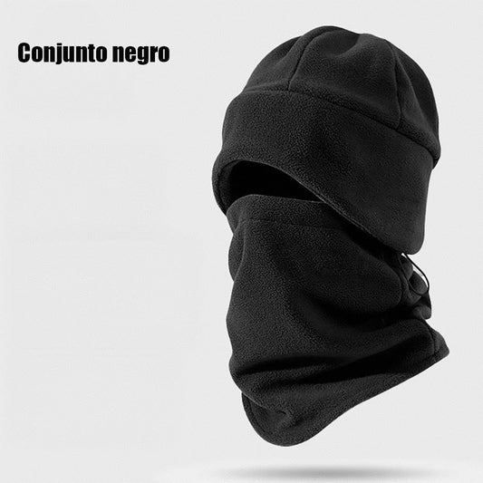 Capucha forrada con cuello/bufanda integrada, para hombre y mujer, abrigo térmico de otoño-invierno, protege cuello y cara contra el viento; ideal para ciclismo y uso diario.