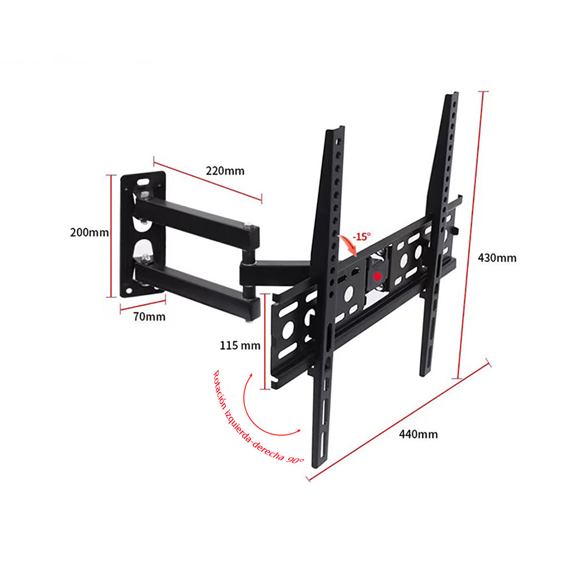 Soporte de pantalla giratorio y extensible universal para televisores de 26 a 55 pulgadas, soporte de montaje para pantalla LCD con función de oscilación.