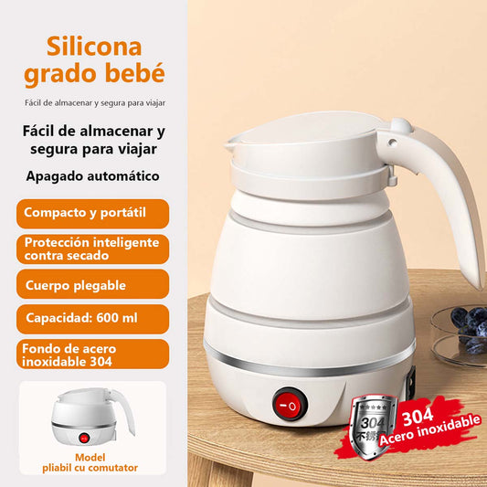 Hervidor portátil plegable, pequeño y compacto para viajes, mini termo eléctrico para mantener el agua caliente, ideal para dormitorios y uso doméstico.