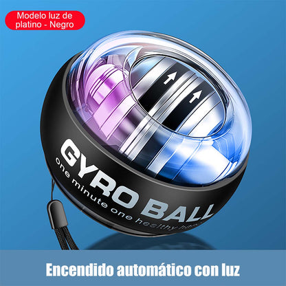 Bola de ejercicio para muñeca, 100 kg, 200 rpm, apta para fitness y alivio de estrés. Autoinicio, luces LED, operación silenciosa. Entrena fuerza de muñeca, antebrazo y agarre en cualquier lugar.