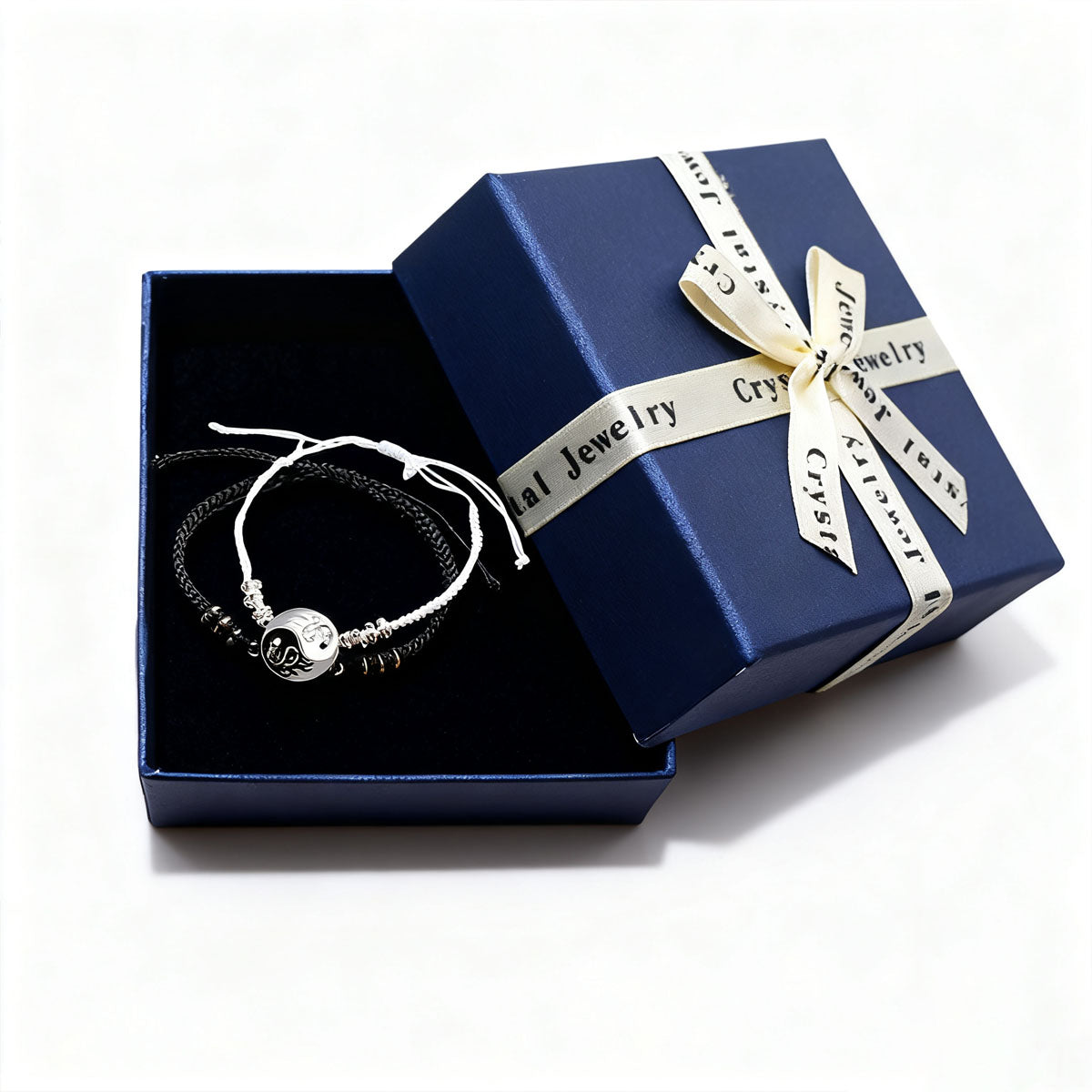 Brazalete tejido de pareja “Dragón Taiji” — conjunto de pulseras y collares con diseño de Taiji y Bagua, ideal para parejas, buenos amigos y como símbolo de amistad.