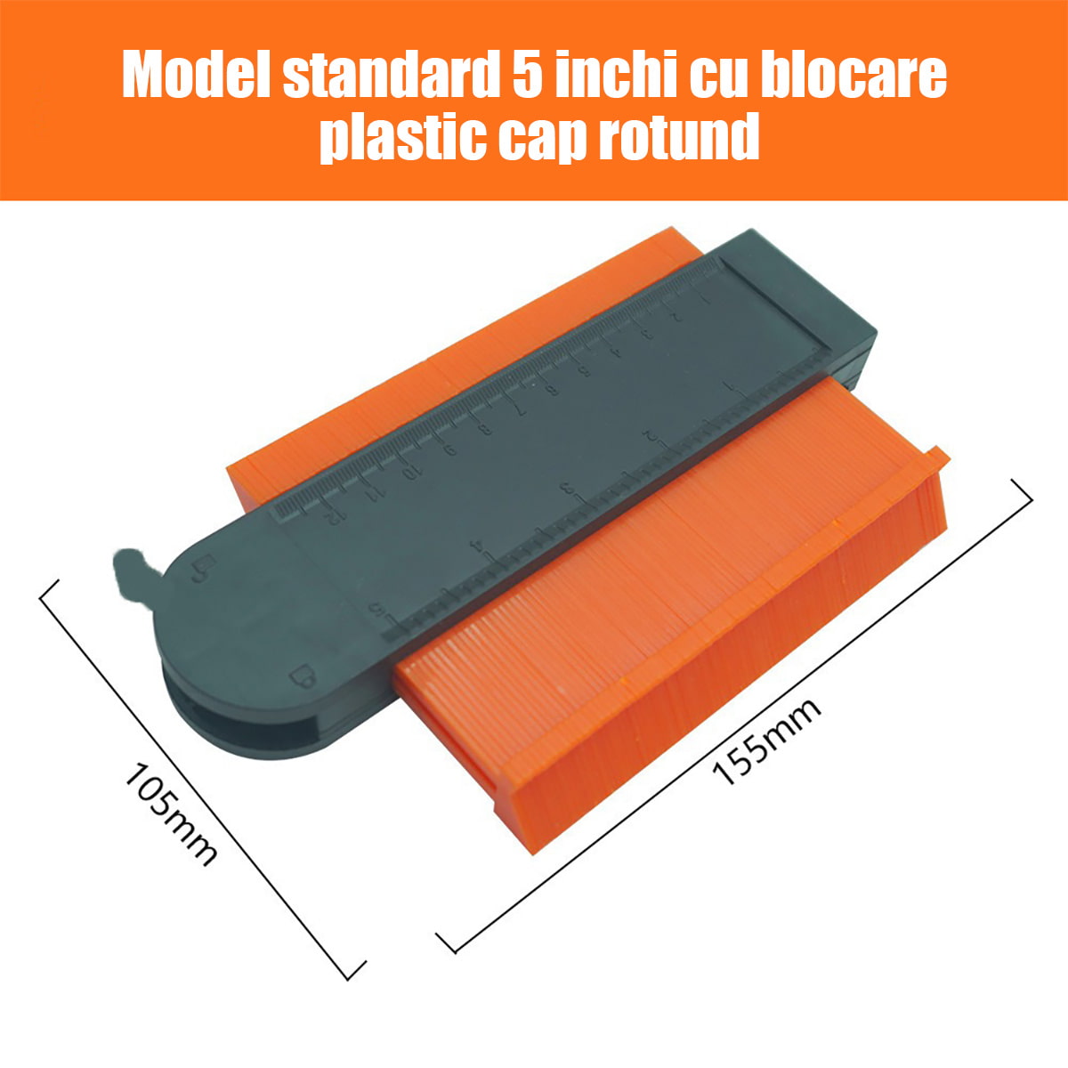 Șablon de contur cu scară de radian imperială – instrument multifuncțional pentru lemn, piatră și auto, copiază instant forme neregulate