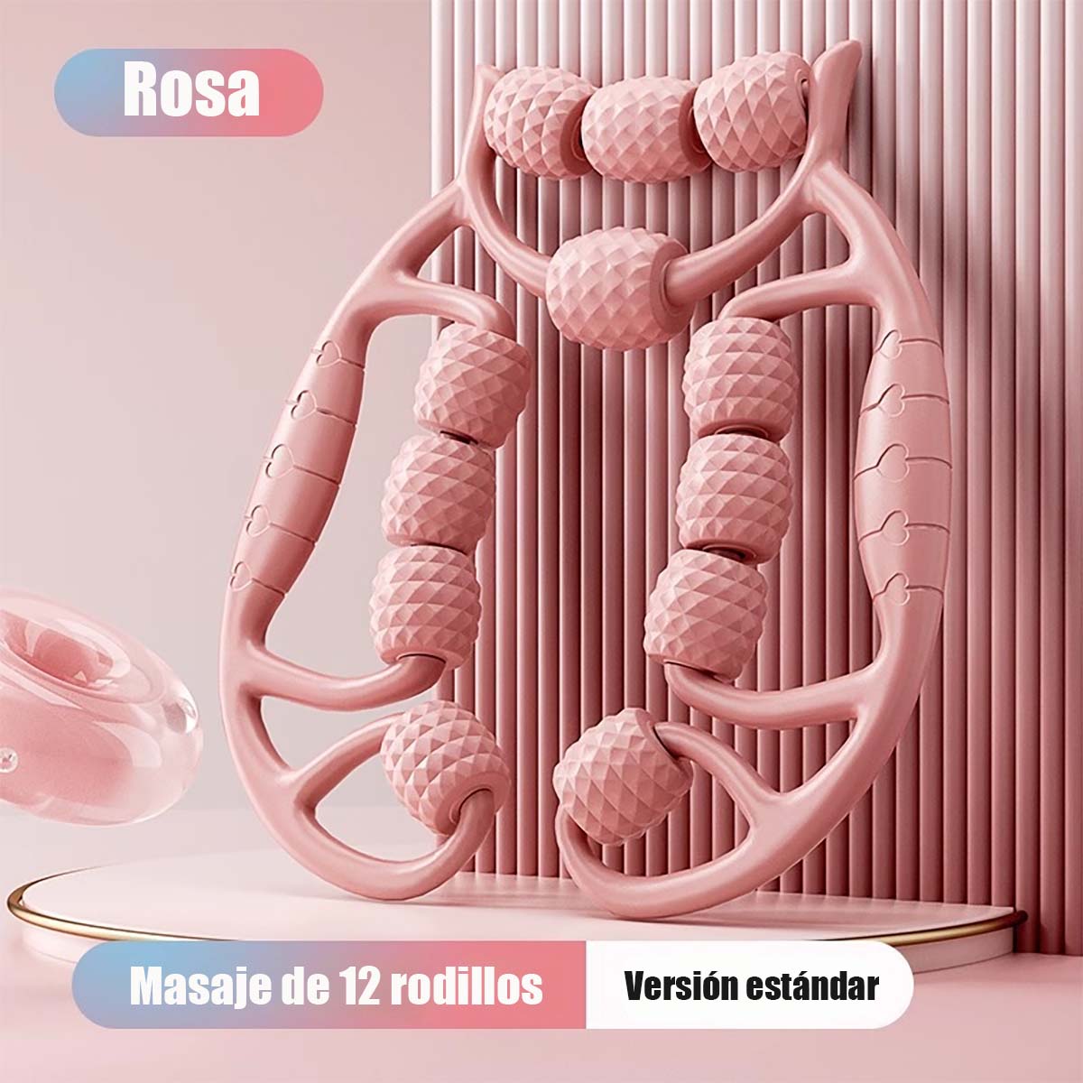 Masážní přístroj na nohy s válci – přístroj na zeštíhlení nohou, kruhový svěrací váleček, relaxace svalů stehen a lýtek, válec na nohy s hrbolky.
