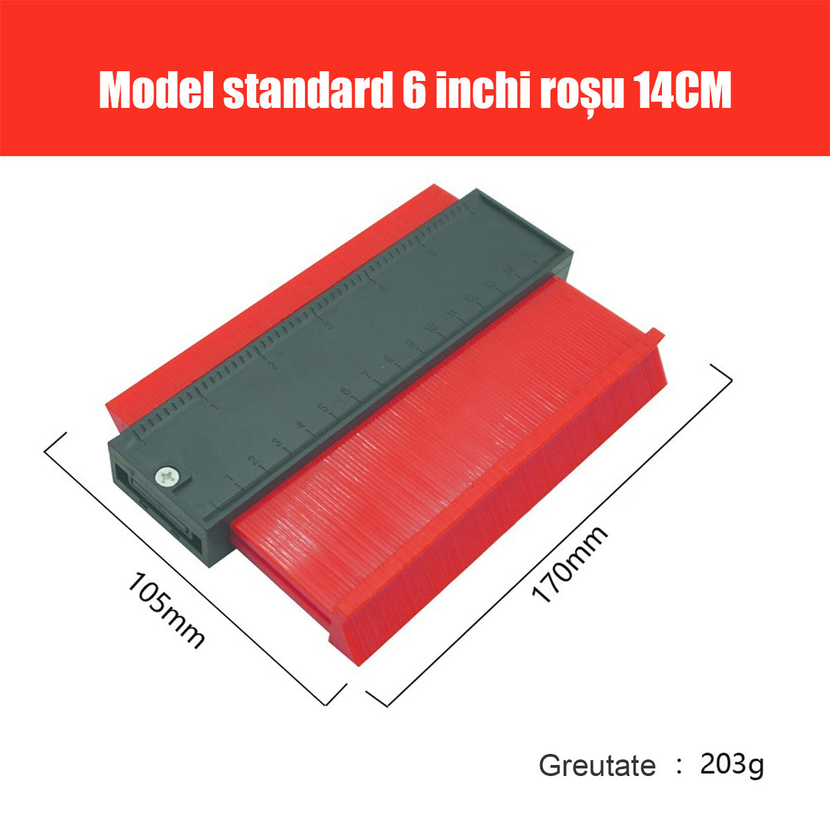 Șablon de contur cu scară de radian imperială – instrument multifuncțional pentru lemn, piatră și auto, copiază instant forme neregulate