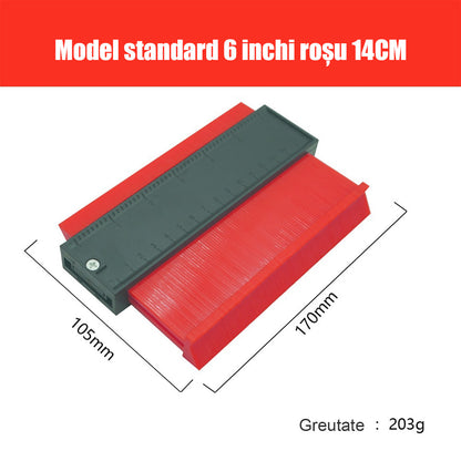 Șablon de contur cu scară de radian imperială – instrument multifuncțional pentru lemn, piatră și auto, copiază instant forme neregulate