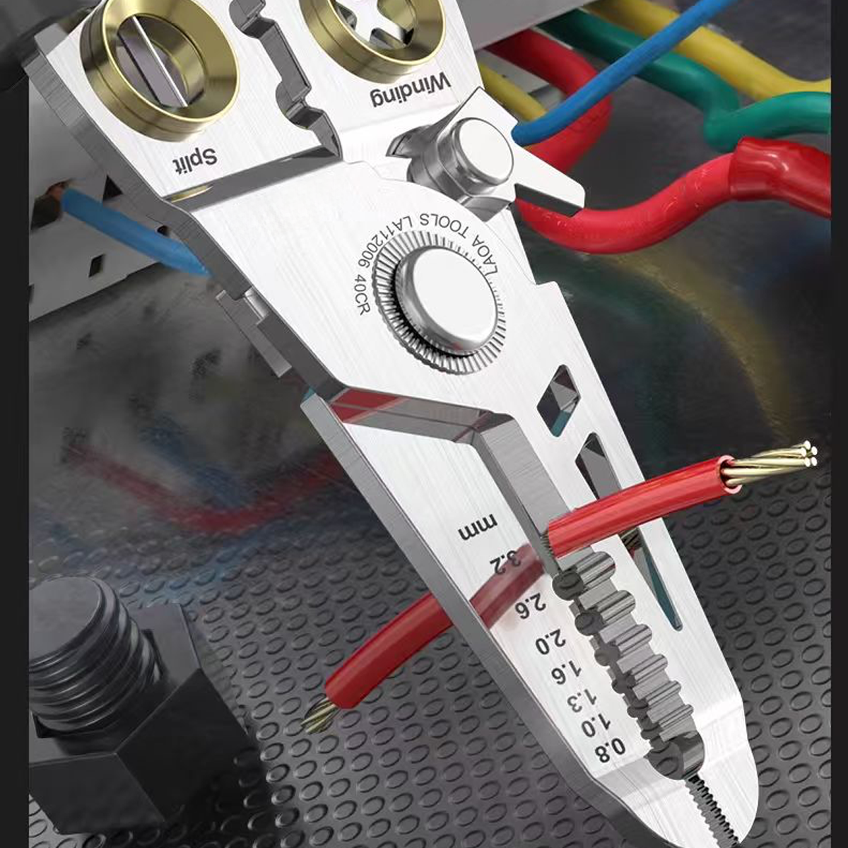 Multifuncțional clește de decojit din oțel inoxidabil, clește pentru îndepărtarea fibrelor optice, clește de tăiat cabluri, foarfece pentru cabluri electrice, clește de presiune pentru electricieni.