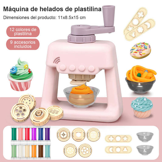 Máquina de hacer espaguetis con plastilina colorida para niños, juguete de arcilla ultraligera para manualidades, juego de rol para guardería, set de moldes para plastilina.