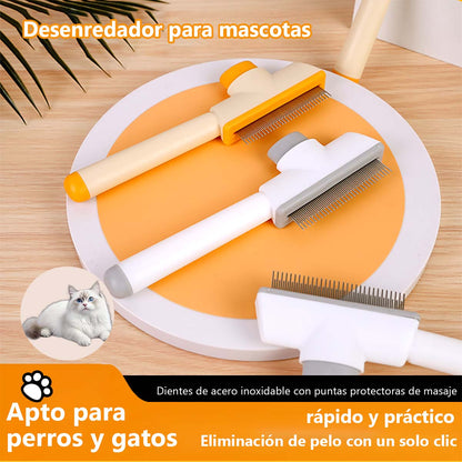 Perie pentru animale de companie, pieptene de îngrijire pentru pisici și câini, dispozitiv auto-curățat, îndepărtează părul mort, curățare pentru pisici și câini, perie pentru puf și volum pentru câini Teddy și pisici.