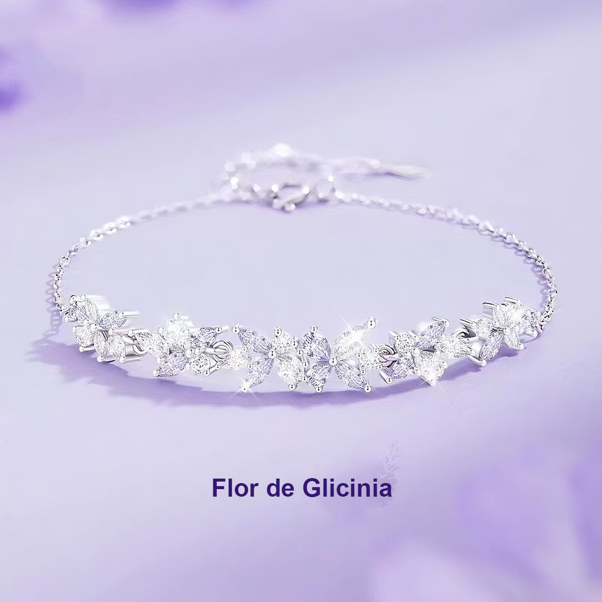 **Pulsera femenina con diseño de glicinia y sonrisa – Estilo moderno de lujo ligero, brazalete de moda, minimalista y con encanto, tendencia en redes**