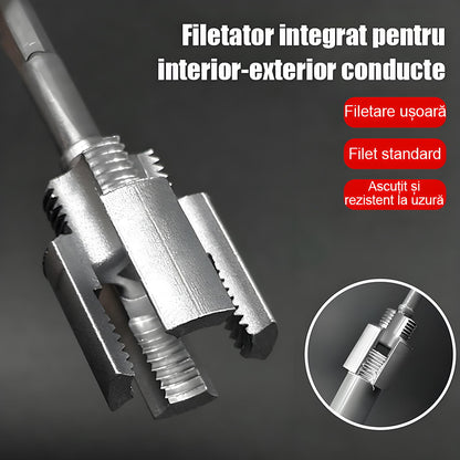 Mașină universală de filetat țevi, nouă, pentru interior și exterior, cu biți pentru mașină de găurit electrică