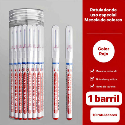 Lápiz marcador de punta larga para carpinteros, a base de aceite, específico para uso en obra, ideal para albañiles. Línea de marcado que seca rápidamente, resistente al agua y al aceite, no se desvanece, de tamaño alargado.