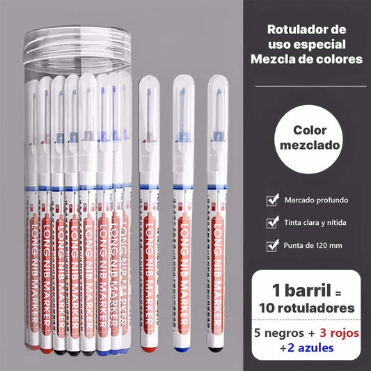Lápiz marcador de punta larga para carpinteros, a base de aceite, específico para uso en obra, ideal para albañiles. Línea de marcado que seca rápidamente, resistente al agua y al aceite, no se desvanece, de tamaño alargado.