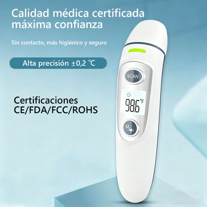 Termómetro frontal para uso doméstico, termómetro Bluetooth para oído, termómetro infrarrojo de doble uso frente-oído