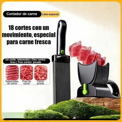 ¡Éxito en casa! Cortador manual de carne, rebanas finas y trozos de carne fácilmente