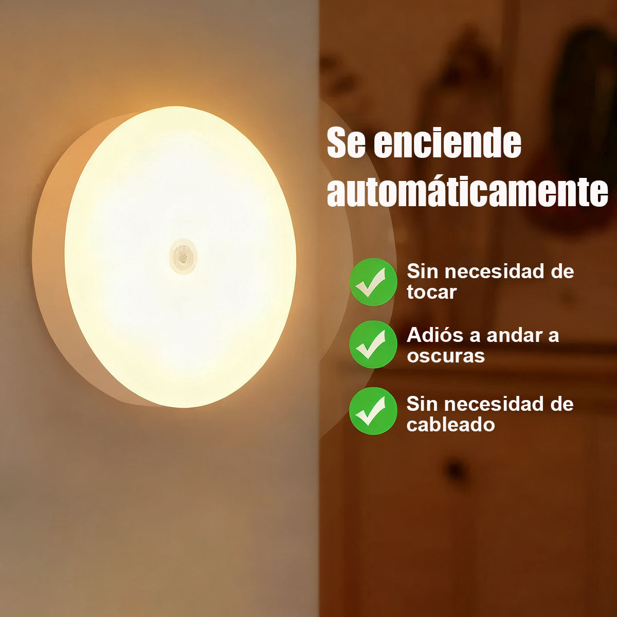 Luz de pared LED con sensor de movimiento, recargable por USB, mini lámpara de noche con interruptor para armario o vestidor, best-seller internacional, luz ambiental con sensor.