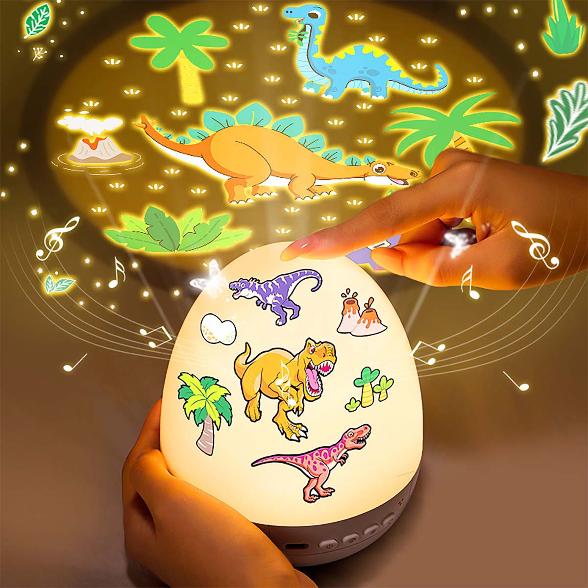 Proyector de cielo estrellado con forma de huevo de dinosaurio, lámpara de noche para dormitorio, crea un ambiente mágico con estrellas por toda la habitación, ideal para habitaciones infantiles.