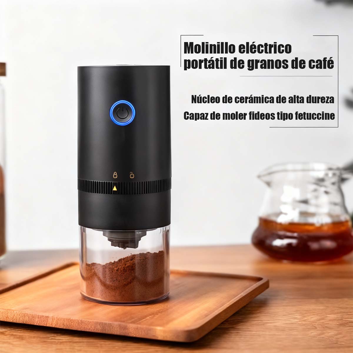 Molino de café eléctrico portátil, molinillo de café doméstico, molino automático pequeño, molinillo de granos para cereales y legumbres, máquina de molienda en seco