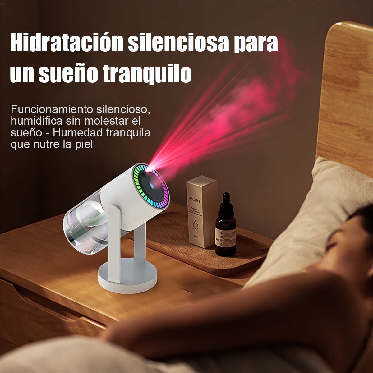 Nuevo humidificador con proyección de cielo estrellado, humidificador ultrasónico USB para automóvil, humidificador de aire doméstico, nebulizador de agua