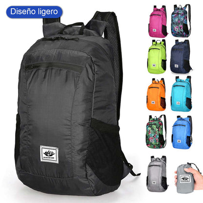 Mochila plegable para ciclismo al aire libre, de gran capacidad, ligera y deportiva, ideal para viajes y aventuras.