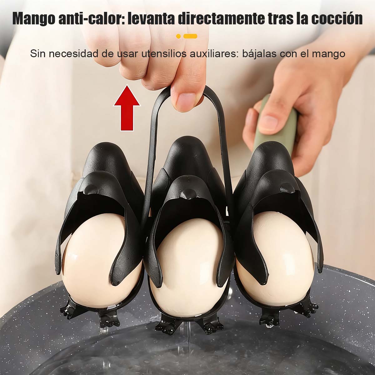 Soporte de cocina en forma de pingüino para cocer huevos; portahuevos para hervir y cocinar al vapor