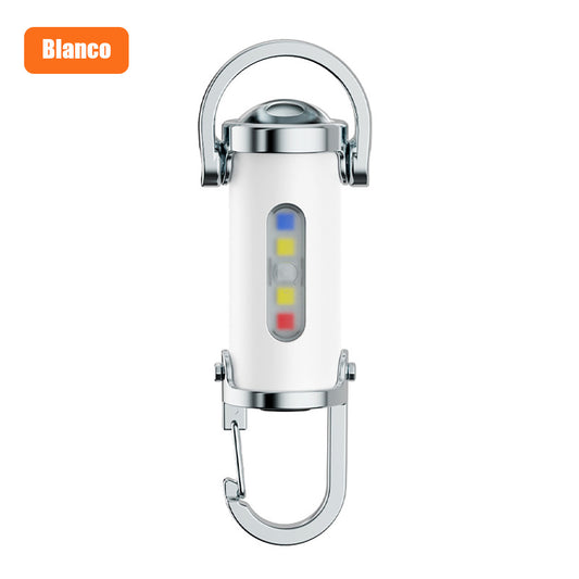 Linterna mini de bolsillo con llavero colgante portátil para exteriores, recargable y multiusos de emergencia