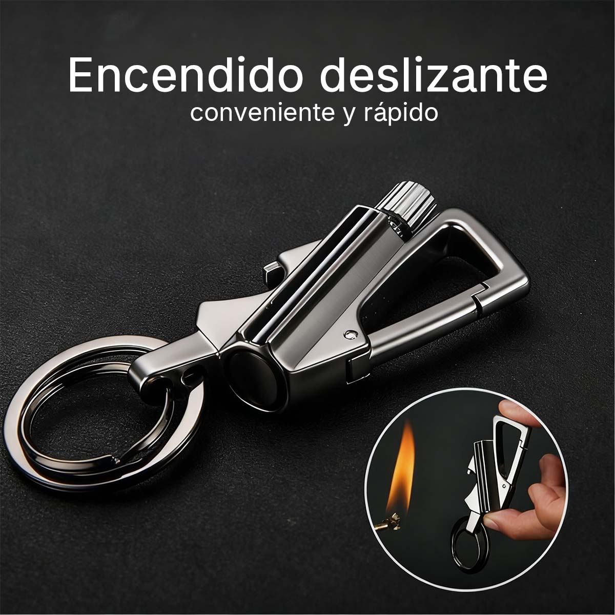 Encendedor de queroseno multifuncional, fósforo reutilizable, llavero portátil, abrebotellas.