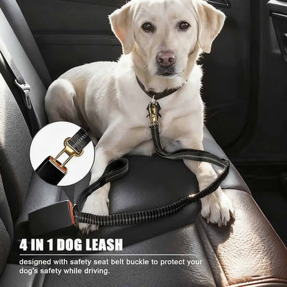 Vodítko pro střední a velké psy do auta, proti vytržení, odolné proti nárazům, s plynulým vysouváním a tlumením, pohodlné pro psa.
