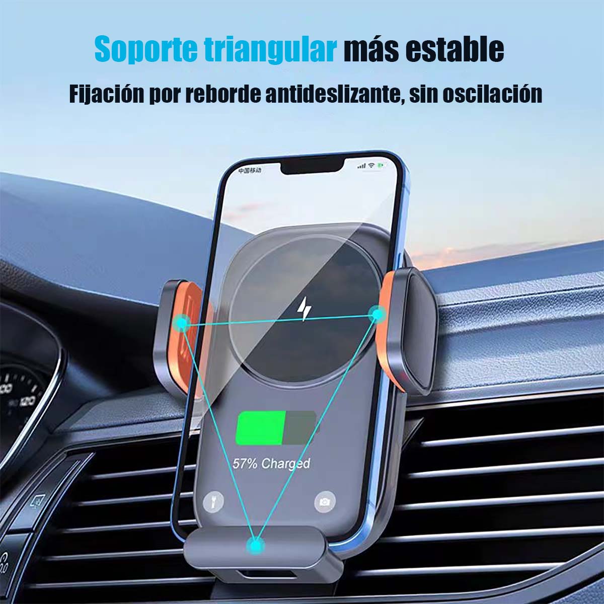 Nuevo soporte para teléfono móvil para coche con carga inalámbrica, soporte para ventilación del coche, soporte para navegación móvil.