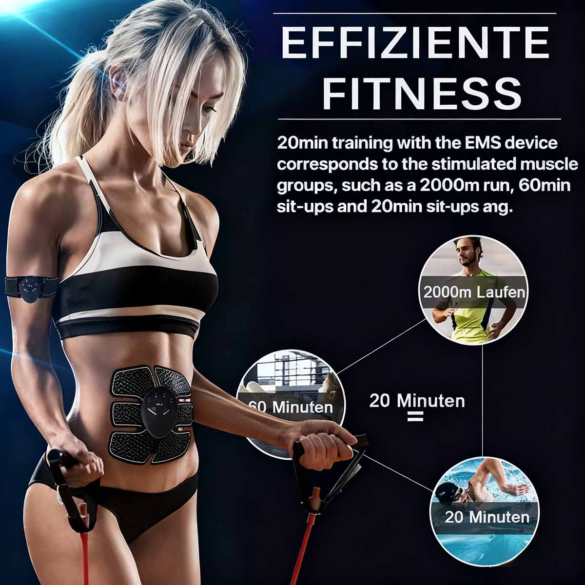 EMS dispositivo de abdominales recargable, máquina de tonificación abdominal para deporte y exteriores, aparato de entrenamiento muscular, la herramienta perfecta para abdominales sin esfuerzo.