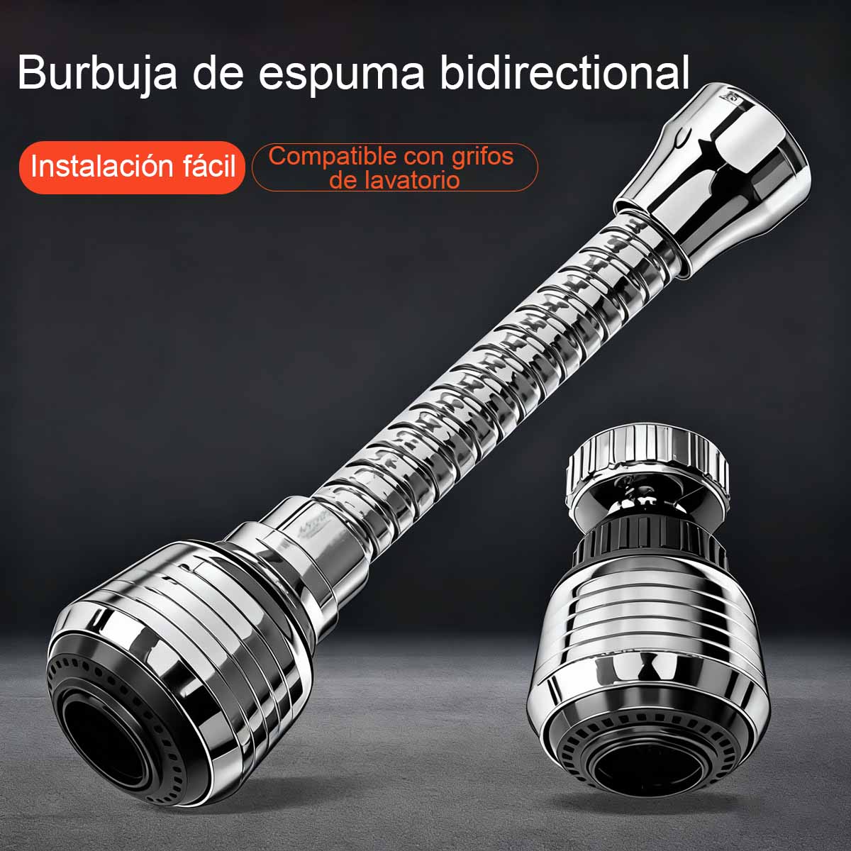 Cabezal antisalpicaduras para grifo, extensor de cocina, filtro de aumento de presión, rociador universal y difusor de espuma.
