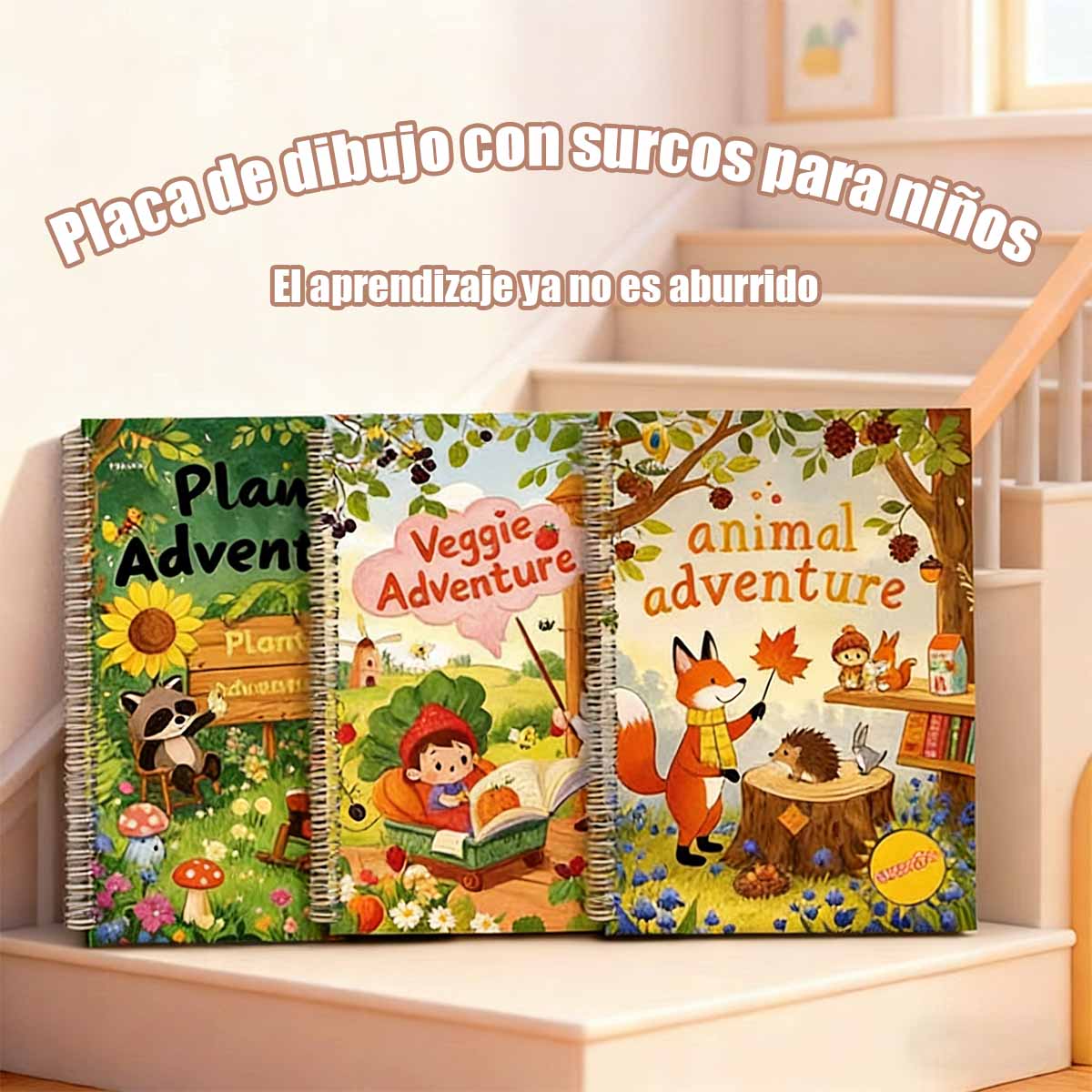 Nuevo cuaderno con ranuras en inglés para niños, cuaderno de dibujo preescolar, cuaderno de ejercicios divertido para colorear.