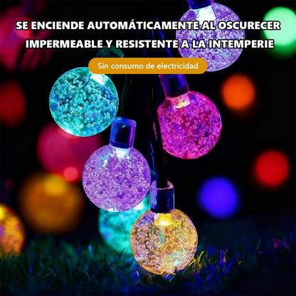 LED burbuja de luz solar, luces decorativas para exteriores, impermeables, perfectas para camping y jardines, con luces intermitentes.