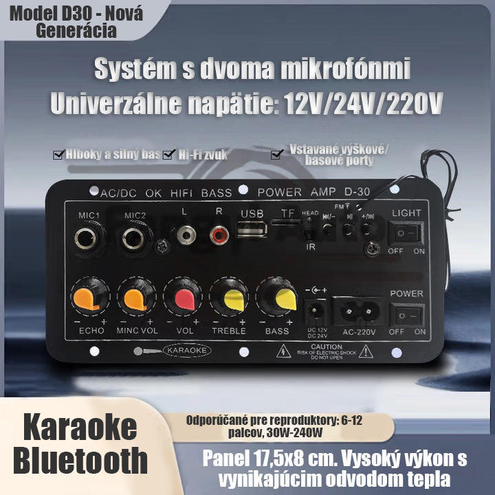 12V Bluetooth zosilňovač s kartou 24V vysoko výkonný zosilňovač, základná doska zosilňovača do auta