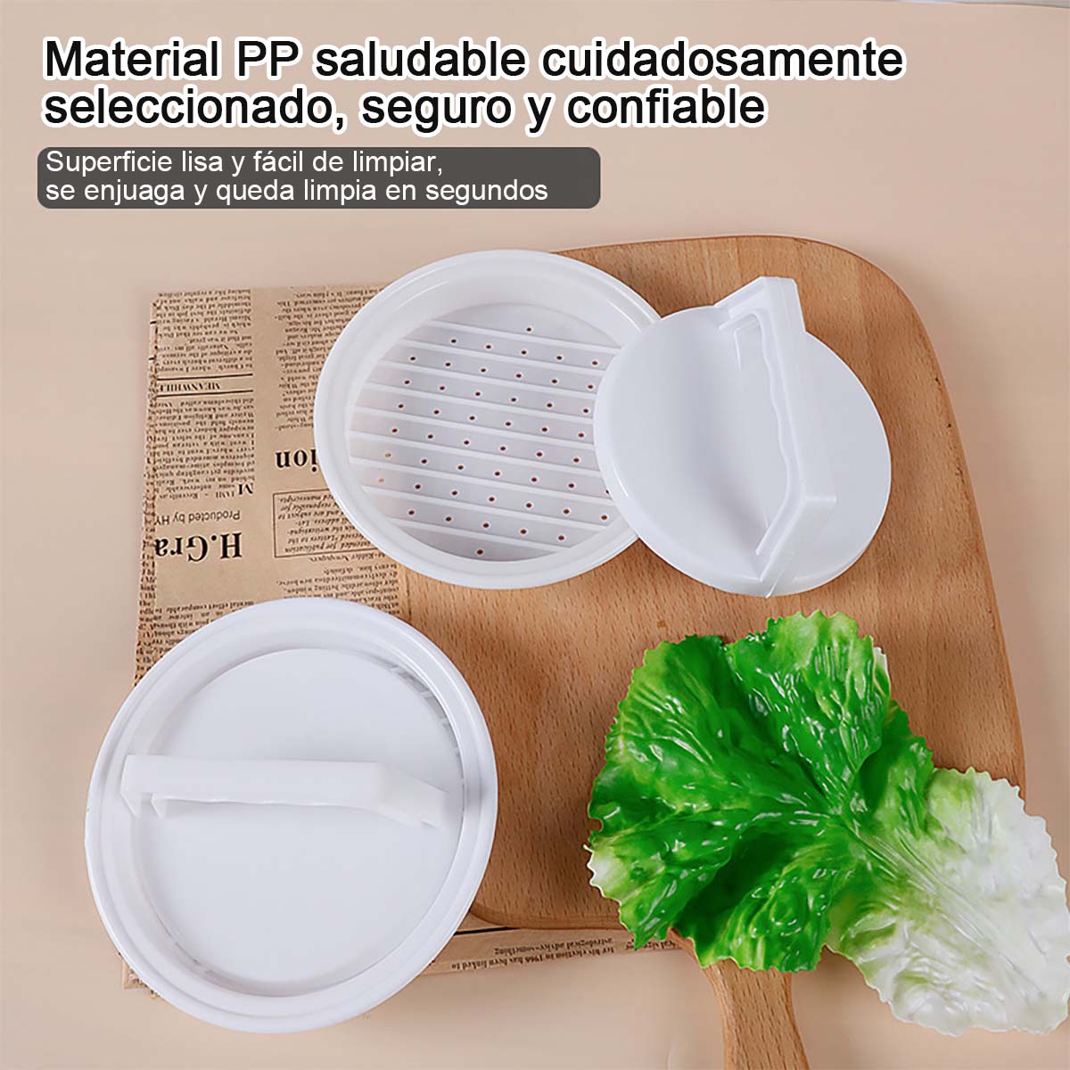 **Prensa multifuncional para carne** — Molde para hamburguesas, herramienta de cocina para prensar carne y hacer empanadas de hamburguesa.