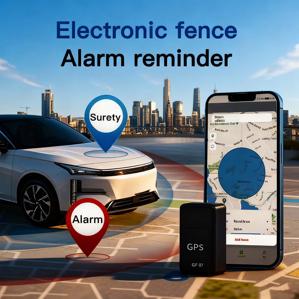 Localizador GF07 — Dispositivo antiperdida para ancianos y niños, GPS con imán potente para coche, sin necesidad de instalación.
