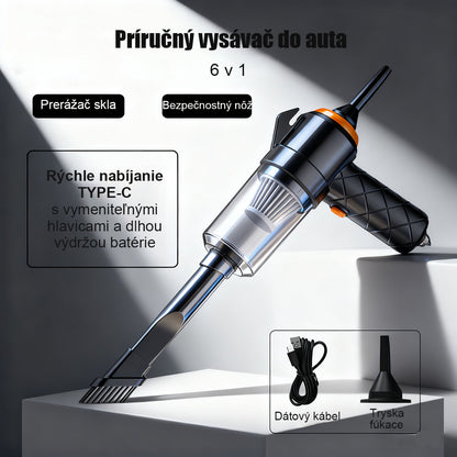 Bezdrôtový automobilový viacúčelový vysávač s ultra silným suchým sálaním, veľkou silou a prenosným nabíjateľným mini ručným vysávačom