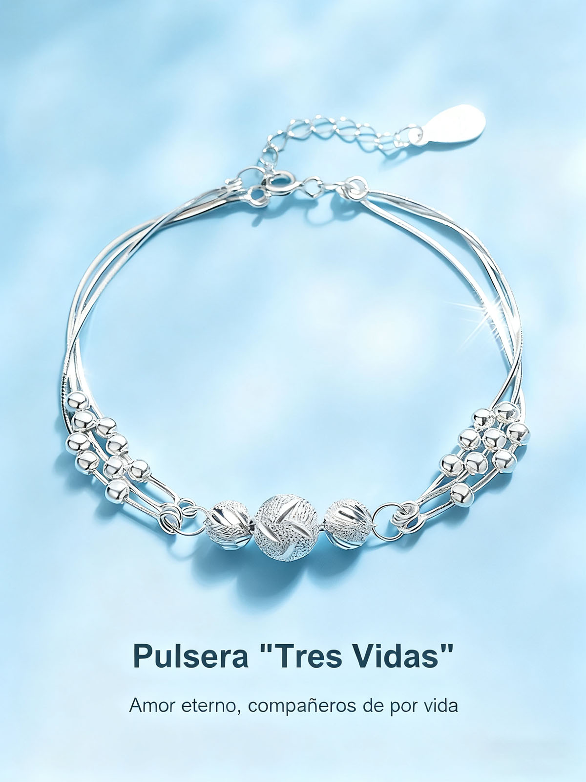 Pulsera de mujer "Tres Vidas Tres Generaciones" con cuentas de piedra de la suerte, diseño ligero de lujo y delicado, nuevo estilo.