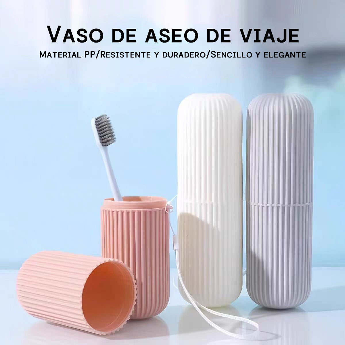 Estuche de cepillo de dientes de plástico, vaso portátil para cepillarse, kit de enjuague bucal, taza grande para pasta de dientes, caja de almacenamiento para utensilios dentales