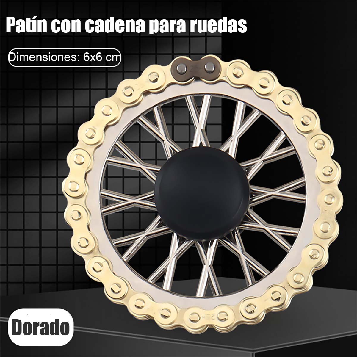 Juguete antiestrés de giroscopio con cadena de engranaje para los dedos.