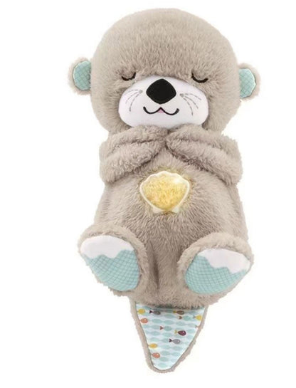 Nuevo peluche de nutria respiradora con música y luz, muñeco infantil de consuelo, juguete lindo para niñas, regalo de peluche.