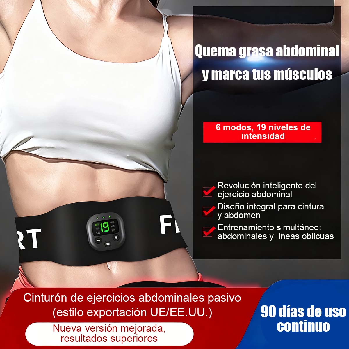 Faja Inteligente EMS - Entrenamiento Abdominal en Casa para Perezosos